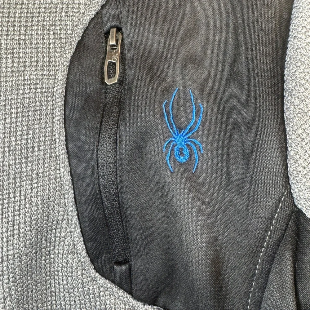 Spyder Fleece Jacket Boys M Gray Black‎ Full Zip Gorpcore Sporty Minimalist Cozy